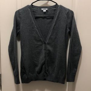V-neck Cardi - Charcoal/Gray